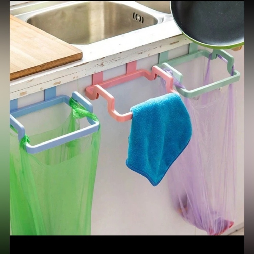 1pc Multi-Purpose Creative Kitchen Storage Rack Trash Bag Holder Cloth Hanger Fo